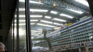 preview picture of video 'Meyerwerft Norwegian Breakaway im Baudock Papenburg Kreuzfahrtschiff Cruise Liner in building dock'