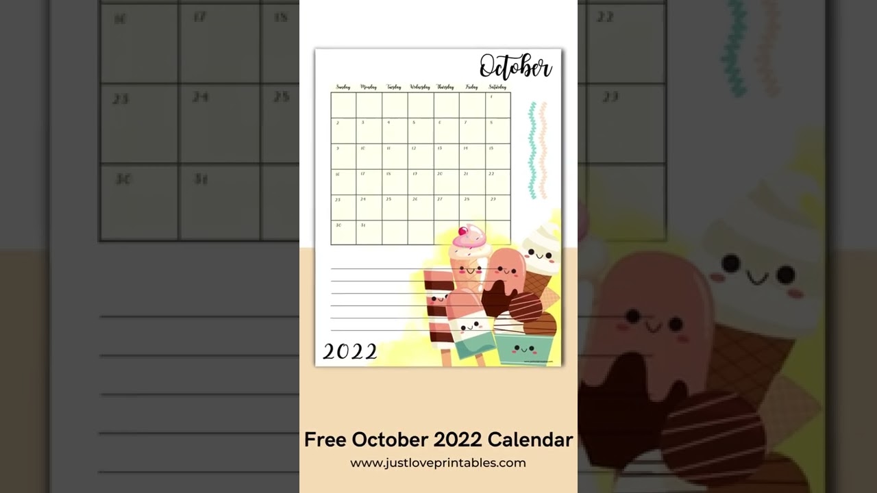 Free October 2022 Calendar #calendar #printable