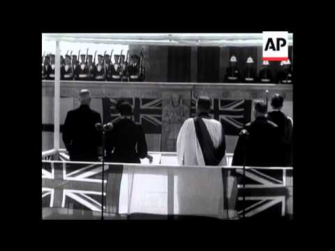 QUEEN MOTHER UNVEILS MEMORIALS AT PORTSMOUTH