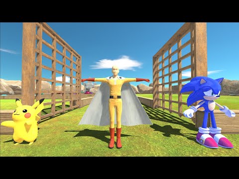 SAITANA SONIC AND PIKACHU DEATH RUN - Animal Revolt Battle Simulator