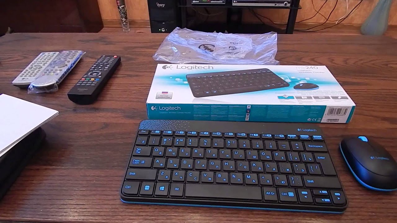 Беспроводной комплект Logitech MK240 Black, черный+желтый рисунок (клавиатура + мышь), 920-008213