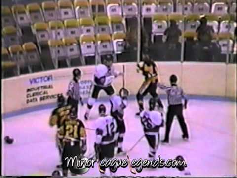 Apr 13, 1990 Richard Zemlak vs Scott Shaunessy Muskegon Lumberjacks vs Fort Wayne Komets IHL