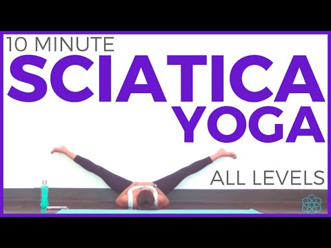 10 minute Yoga for SCIATICA and Low Back Pain 💙 UP THE WALL | Sarah Beth Yoga