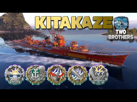 Destroyer Kitakaze on map Two Brothers, 197k damage - World of Warships