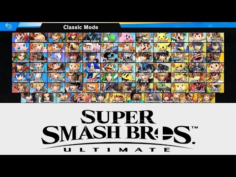 Super Smash Bros Ultimate Classic Mode with All Fighters Full Game Movie Walkthrough