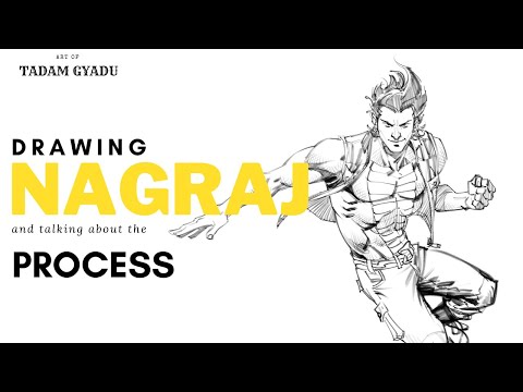 Drawing Nagraj(Raj Comics) and talking about the process(in Hindi)- Art of Tadam Gyadu