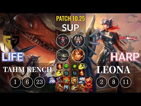 GEN Life Tahm Kench vs KT Harp Leona Sup - KR Patch 10.25