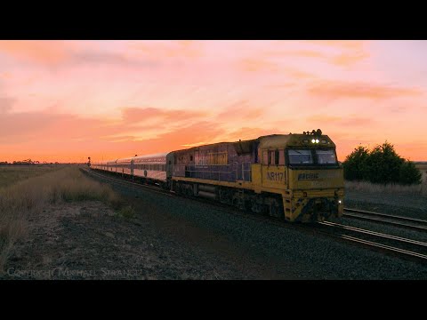 NR117 Leads 1AM8 "The Overland" JBRE Passenger Train At Sunset (12/5/2024) - PoathTV Railways