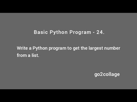 Ep 24 Language Python Basic Program I Go2collage