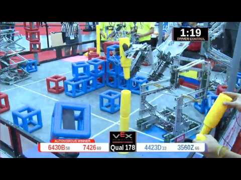 2015 VRC Engr Q178 - 6430B 7426 vs 4423D 3560Z - 69 to 51 - VEX Worlds 2015 - Engineering Division
