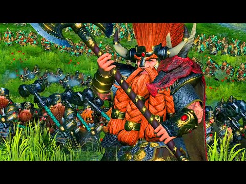 DWARFS vs WOOD ELVES - Ungrim Ironfist Seeks Revenge Against the Wood Elves - Total War: Warhammer 3