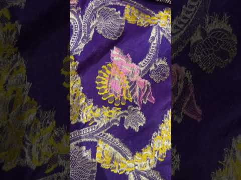 Aubergine Cutwork Floral Jangla Saree