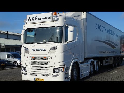 AGF KERKDRIEL SCANIA R520 V8  LOUD OPEN PIPE SOUND!!