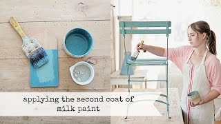 applying the second coat of milk paint | miss mustard seed