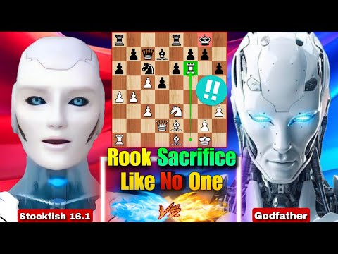Can Stockfish 16.1 DEFEAT The GodFather Of Chess By Sacrificing His Rook In Chess | Chess Com | AI