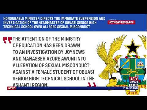 Obuasi SHS Headmaster suspended over alleged sexual misconduct