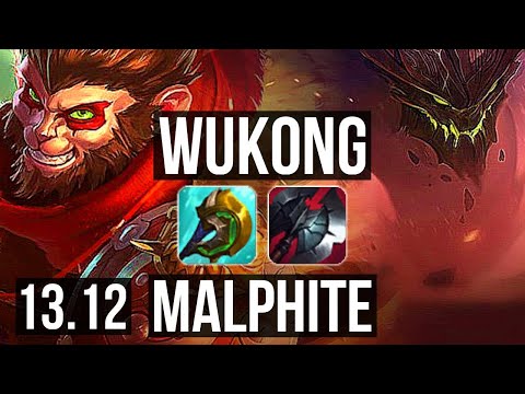 WUKONG vs MALPHITE (TOP) | 3.8M mastery, 5/1/6, 700+ games | KR Master | 13.12