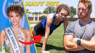 Miss Hawaii Attempts the US Navy Physical Readines