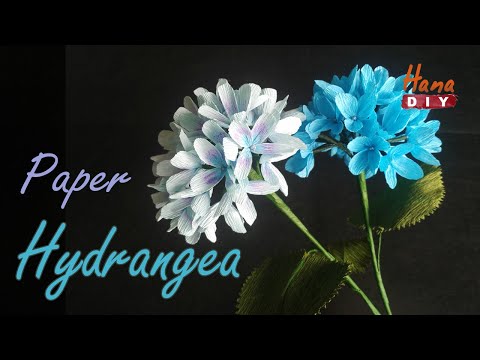 How to Make Hydrangea with crepe paper  - HanaDIY