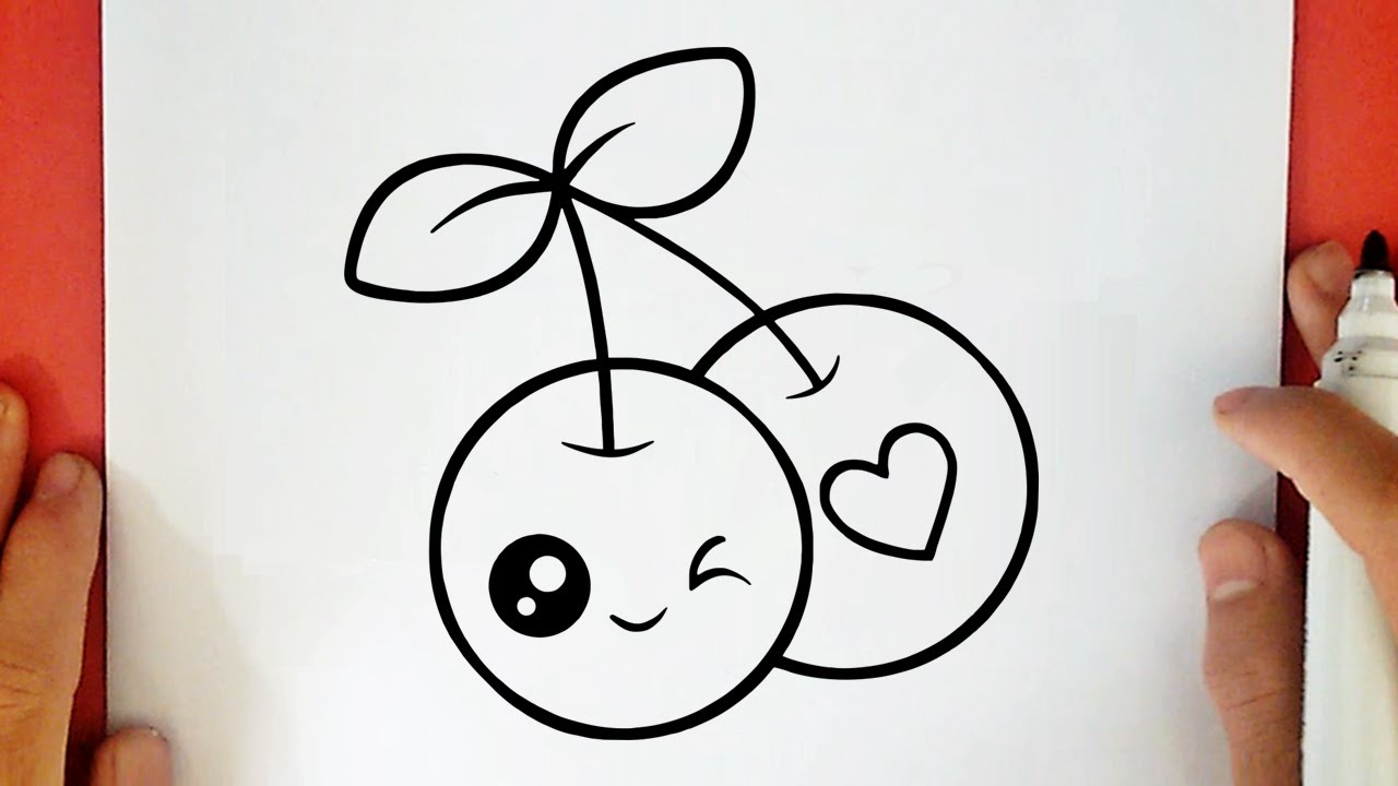 COMO DESENHAR CEREJAS KAWAII