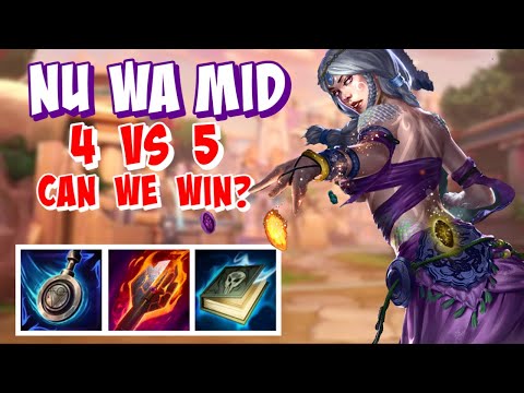 NUWA MID GAMEPLAY SMITE - CRAZY LATE GAME 4 VS 5 TEAMMATE LEFT