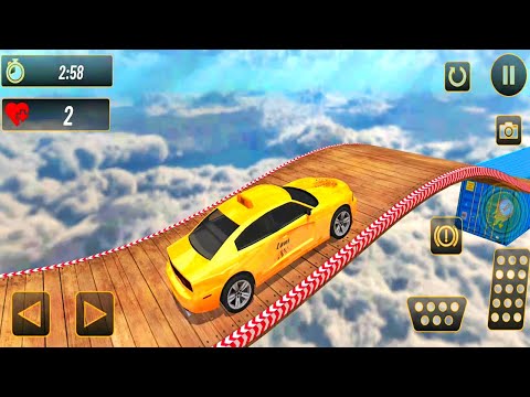 Real Taxi Car Stunt On The Sky Racing Track - Taxi Driving Games - Car Racing Games 3D