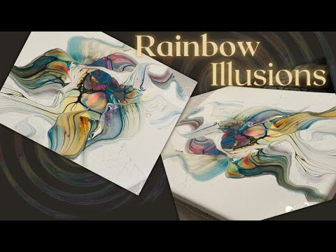 #252 Rainbow Illusions Palette Transfers | Acrylic Pour Painting | Abstract | Fluid Painting