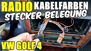 VW GOLF 4 RADIO STECKERBELEGUNG / PINBELEGUNG / KABELFARBEN / BARSTUNINGTV