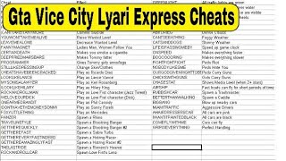 Gta Vice City Lyari Express Top Cheat Code List HD