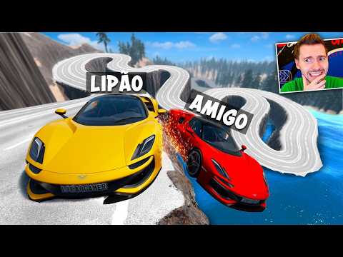 TROLLEI meu amigo com CARRO SEM MOTOR na LADEIRA do BeamNG Drive!