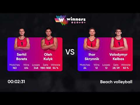 09:55 O. Kulyk / S. Borets - I. Skrynnik / V. Kelbas 30.07.2022 | Winners Beach Volleyball