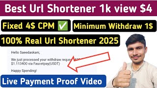 Download the video "Best Url Shortener 1k View Fixed $4 | Minimum Withdraw $1 | Url Shortener Payment Proof 2025"