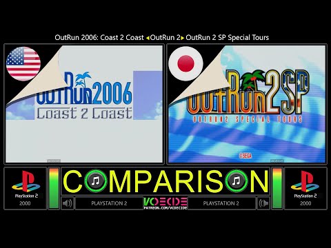 Regional Differences [56] OutRun 2 - PS2 (USA vs JAPAN) Side by Side Comparison - Dual Longplay