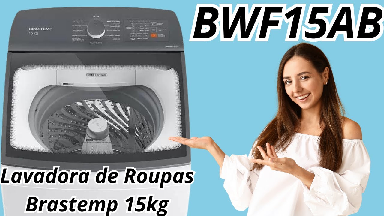 Máquina de Lavar Brastemp 15Kg Branca com Ciclo Tira Manchas Advanced e Smart Sensor   BWF15AB