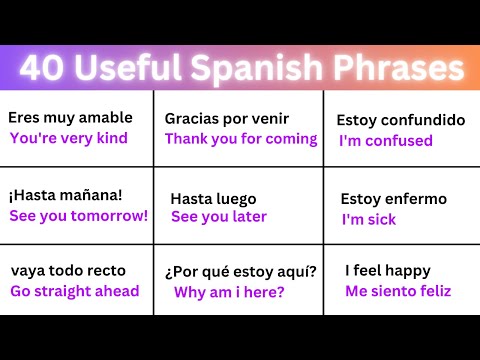 Learn 40 Spanish Phrases for Everyday life in 8 minutes.