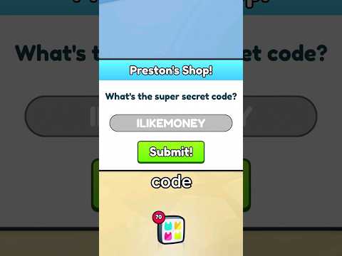 The CODE For PRESTON'S SHOP! #roblox #petsimulator99