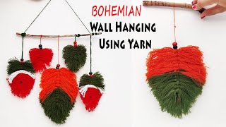 DIY Feather Wall Hanging 🔥❤️ | Yarn Craft | Bohemian Wall Art