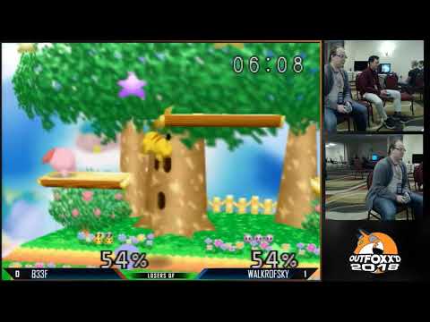 OUTFOXX'D 2018 - B33F (Pikachu) vs WalkrOfSky (Kirby) losers semis - Smash 64
