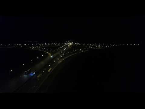 Polska z drona 4k - Węzeł Łódź Północ Nocą z drona 4k / Higway Justiction by drone 4k