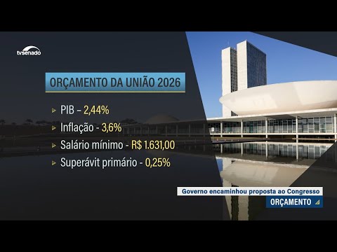 Governo entrega projeto de orçamento para 2026 e prevê salário mínimo de R$ 1.631