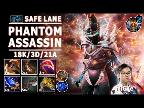 Phantom Assassin Safe Lane Carry | 7.32d | miCKe Pos 1 PA Play | Dota 2 Immortal Gameplay