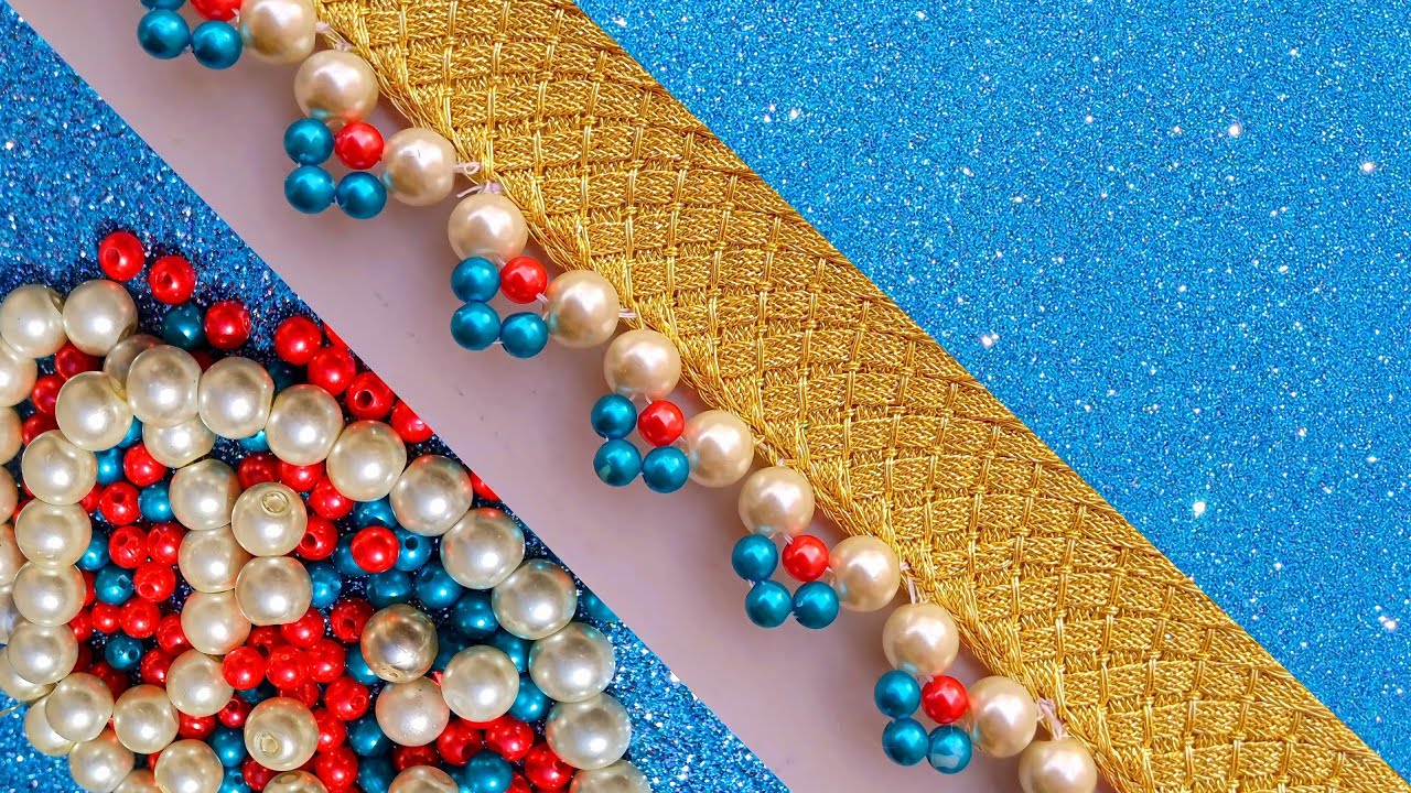 Sewing pearl embroidery tutorial for beginners #DIY