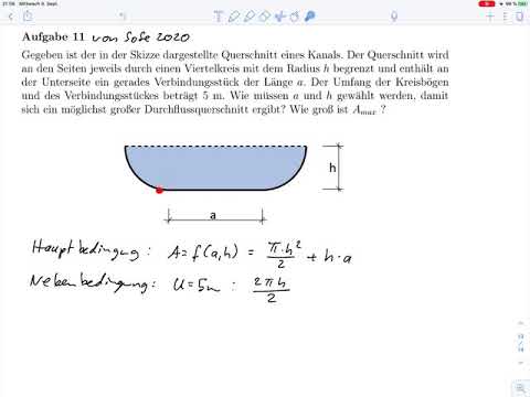 A11 – Extremwertaufgabe mit Nebenbedingung (Klausur SoSe 2020)