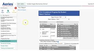 Aeries Gradebook Progress Report