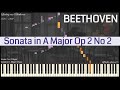 Ludwig van Beethoven - Sonata 2 in A Major Op. 2 No. 2 | Piano Synthesia | Library of Music