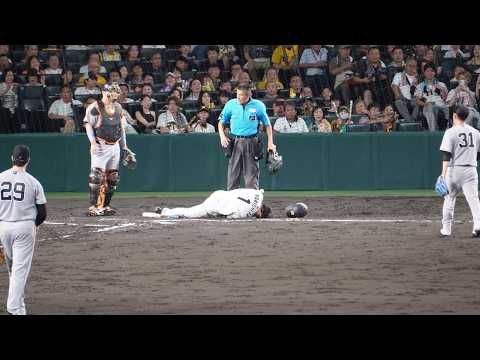 20260829 阪神×巨人 7回 森下翔太 左手首へのデッドボールに騒然