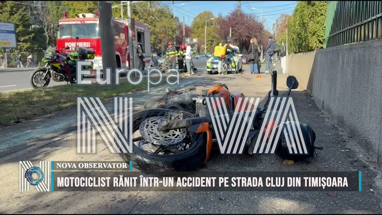 Motociclist rănit într-un accident pe strada Cluj din Timișoara