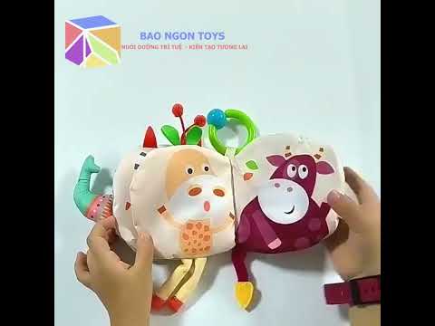 Sách vải treo nôi hình thú dễ thương giúp bé phát triển nhận thức, giác quan và vận động tinh - BAO NGON TOYS - SV84