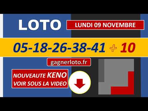 LOTO TIRAGE GAGNANT DU LUNDI 09 NOVEMBRE