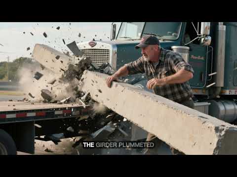 A 100-Ton Bridge Girder Was Off-Center The Driver Unhooked Early. Then It Pitched (instant karma)🏗️💥